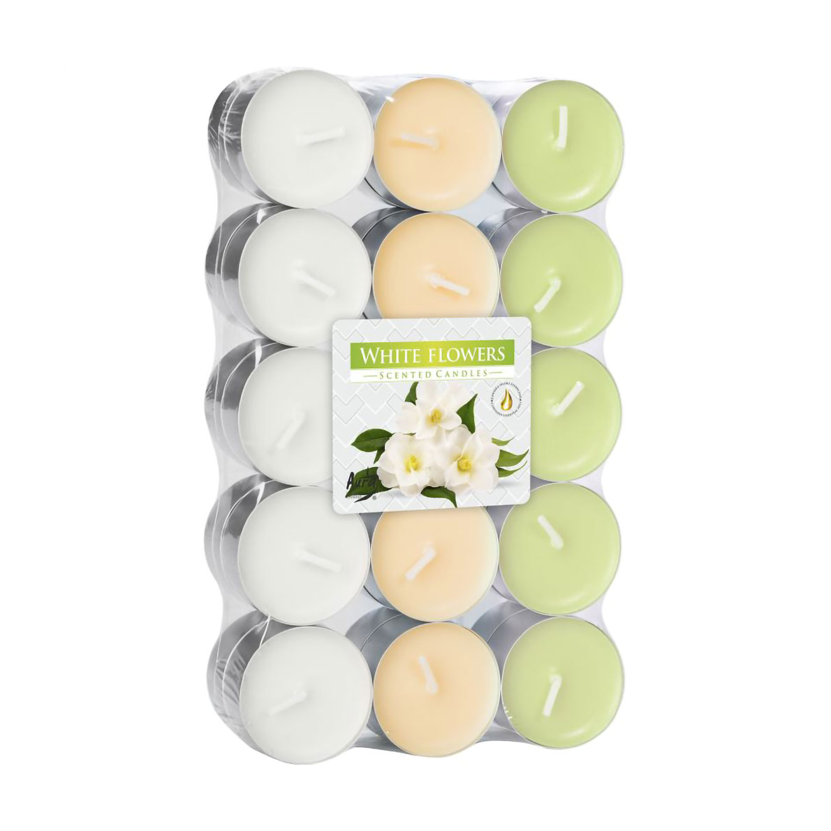 Ароматична свічка Bispol Scented Candle White Flowers, 30 шт (p15-179 s30)