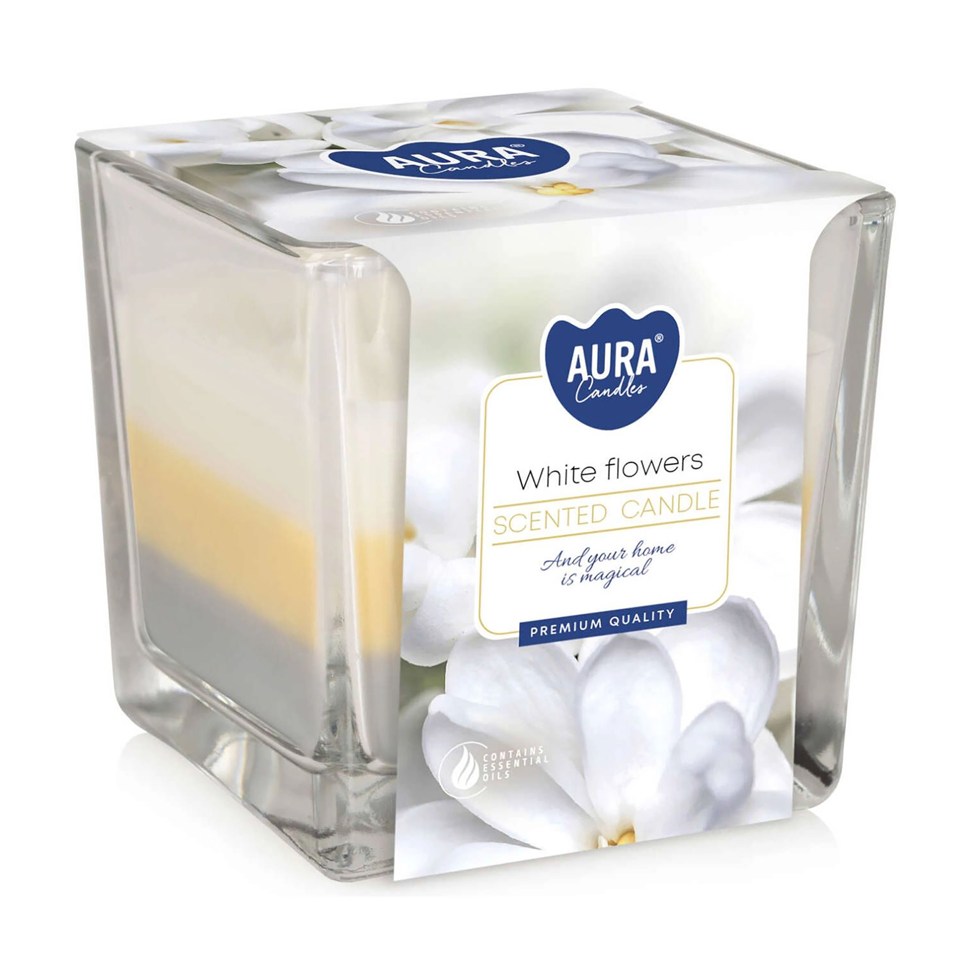 Ароматична свічка в склянці Bispol Scented Candle Aura White Flowers, 170 г (snk80-179)