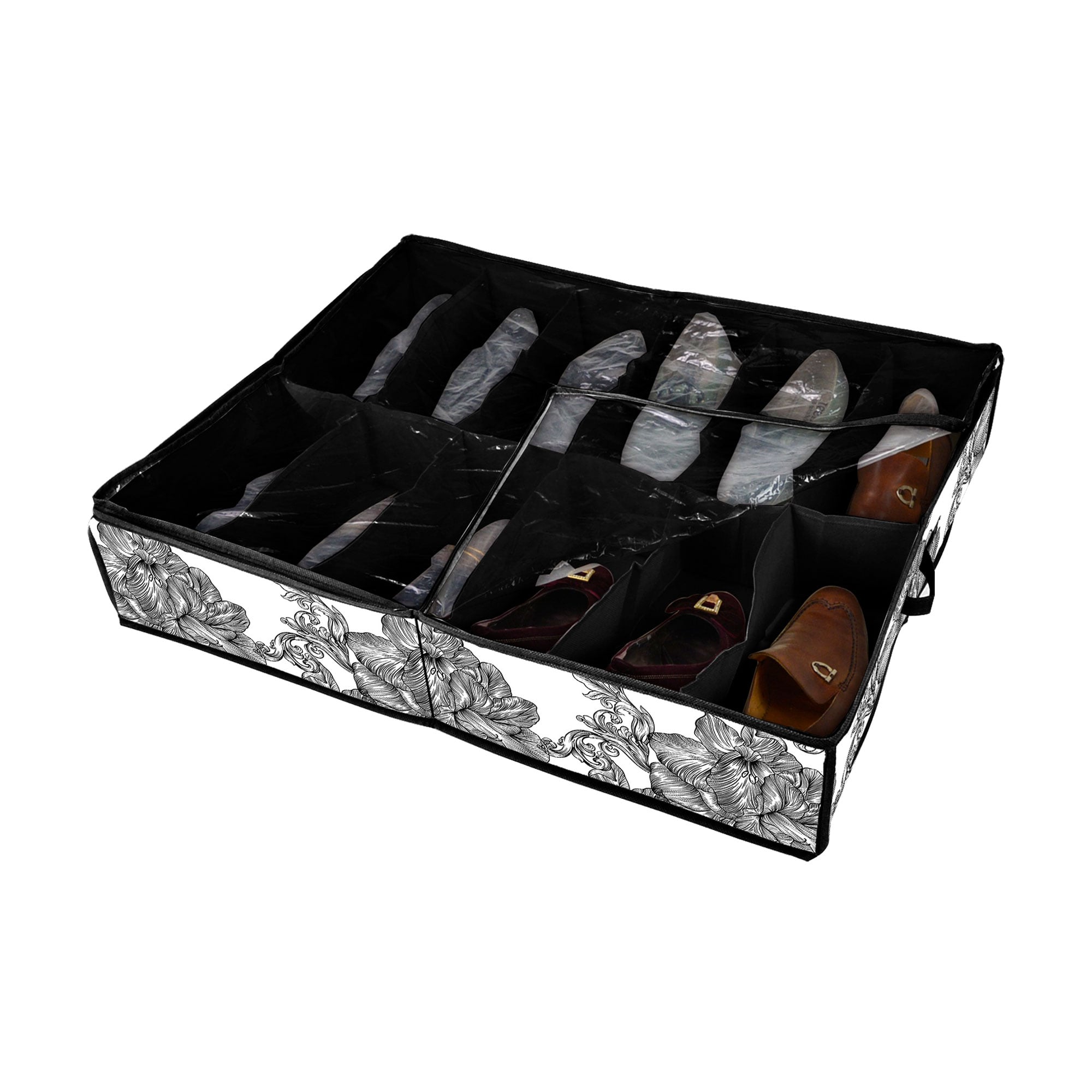 Органайзер для взуття Idea Home Anthracite Flowers 12 секцій, 74.5*60*15 см (NP-106-D ткан. 12ком. д/взуття Anthracite Flowers)